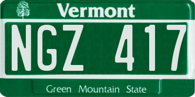 VT license plate NGZ417