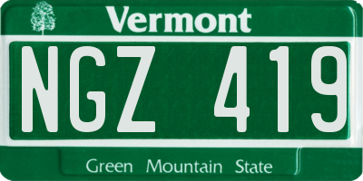 VT license plate NGZ419