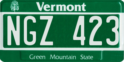 VT license plate NGZ423