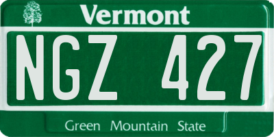 VT license plate NGZ427