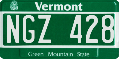 VT license plate NGZ428