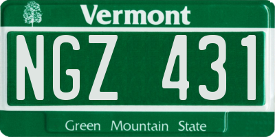 VT license plate NGZ431