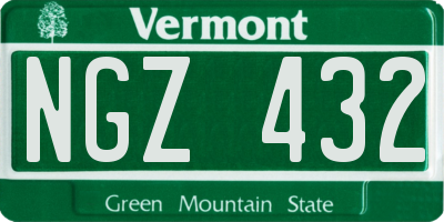 VT license plate NGZ432