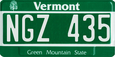 VT license plate NGZ435