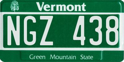 VT license plate NGZ438