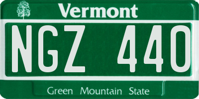 VT license plate NGZ440