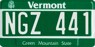 VT license plate NGZ441