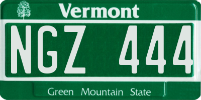 VT license plate NGZ444