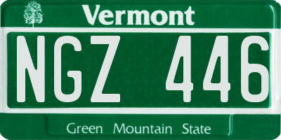VT license plate NGZ446