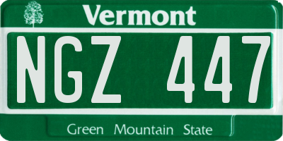 VT license plate NGZ447