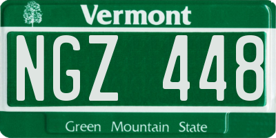 VT license plate NGZ448