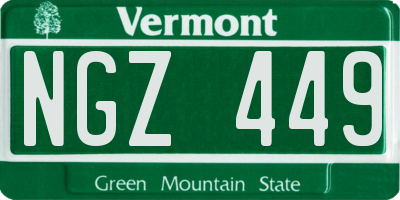VT license plate NGZ449