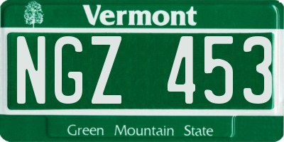 VT license plate NGZ453