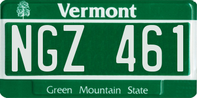 VT license plate NGZ461