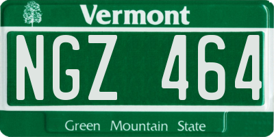 VT license plate NGZ464