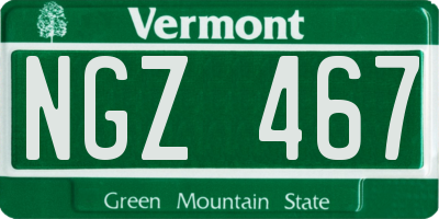 VT license plate NGZ467