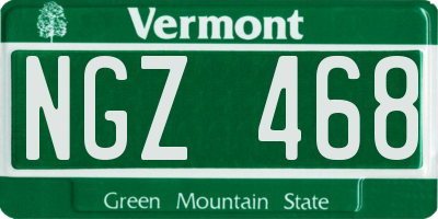 VT license plate NGZ468
