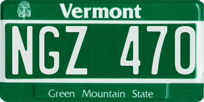 VT license plate NGZ470