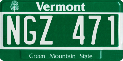VT license plate NGZ471