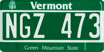 VT license plate NGZ473