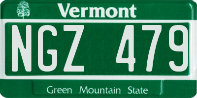 VT license plate NGZ479