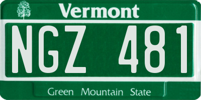 VT license plate NGZ481