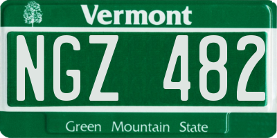 VT license plate NGZ482