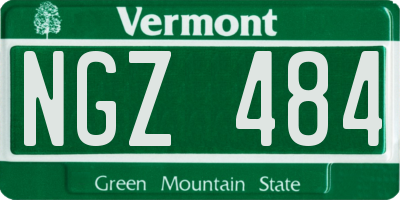 VT license plate NGZ484
