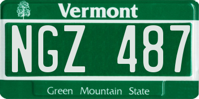 VT license plate NGZ487