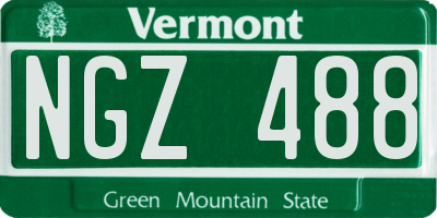 VT license plate NGZ488