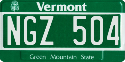 VT license plate NGZ504