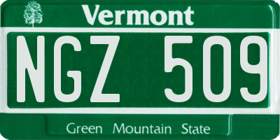 VT license plate NGZ509