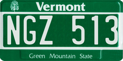 VT license plate NGZ513