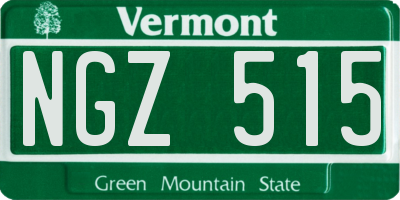 VT license plate NGZ515