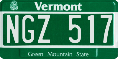 VT license plate NGZ517