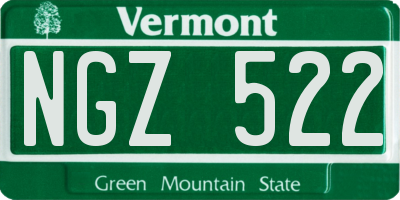 VT license plate NGZ522