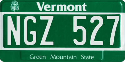 VT license plate NGZ527