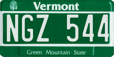 VT license plate NGZ544