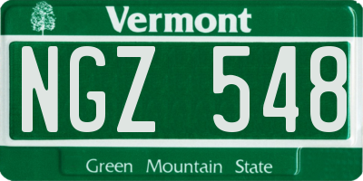 VT license plate NGZ548