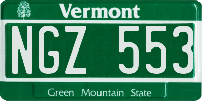 VT license plate NGZ553