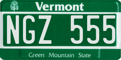 VT license plate NGZ555