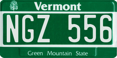 VT license plate NGZ556