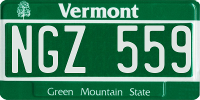 VT license plate NGZ559