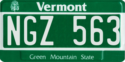 VT license plate NGZ563