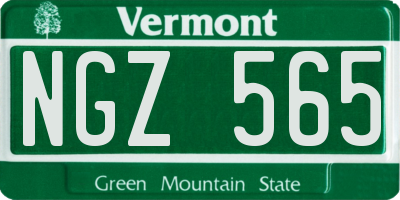 VT license plate NGZ565