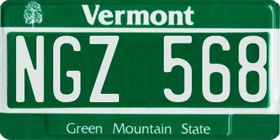 VT license plate NGZ568