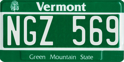 VT license plate NGZ569