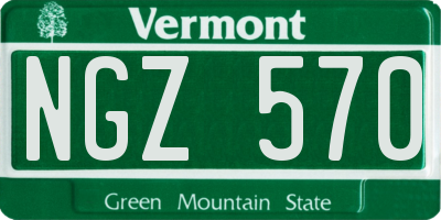 VT license plate NGZ570