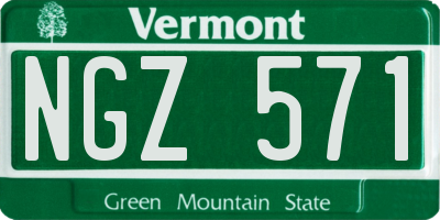 VT license plate NGZ571