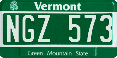 VT license plate NGZ573